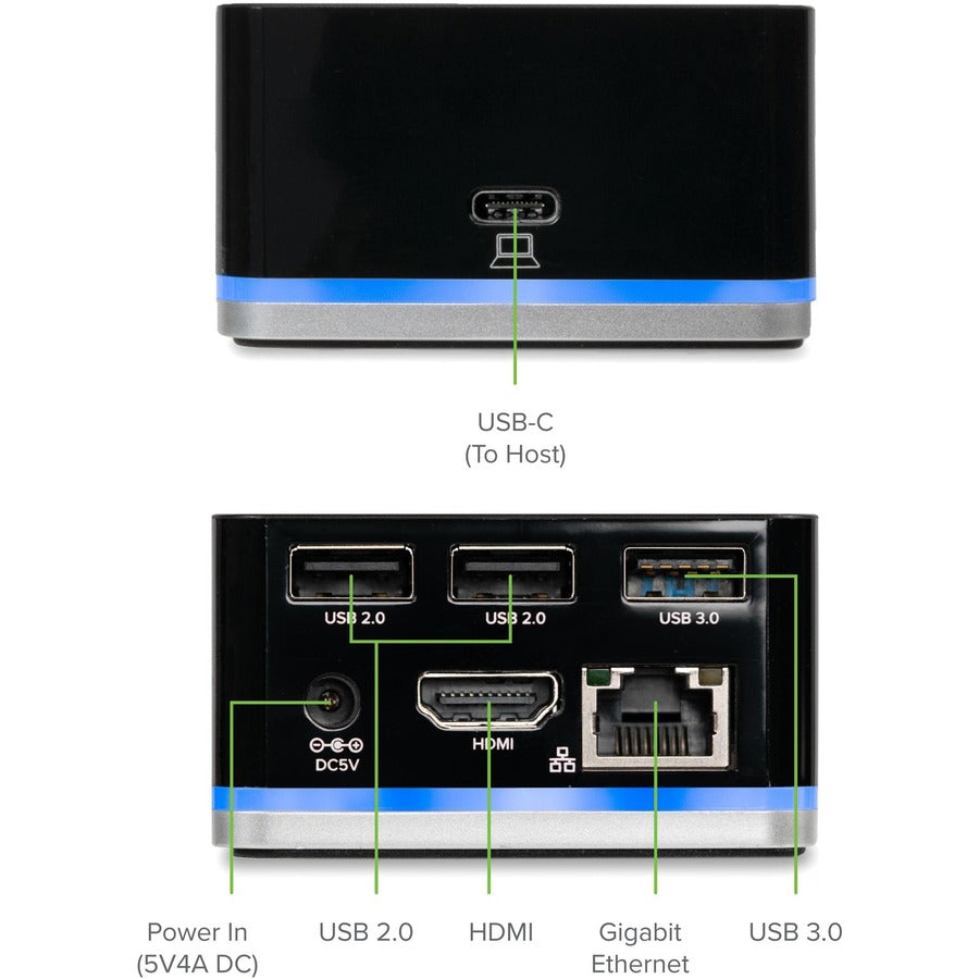 Plugable USB-C Wired Cube Mini Docking Station - Compact HDMI, Gigabit Ethernet, 3 USB Ports — UD-CUBE