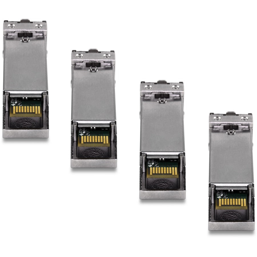 TRENDnet SFP Multi-Mode LC Module 4-Pack, TEG-MGBSX/4, Transmission Up to 550m (1804 Ft), Mini-GBIC, Hot Pluggable, IEEE 802.3z Gigabit Ethernet, Supports Up to 1.25 Gbps, Lifetime Protection — TEG-MGBSX/4