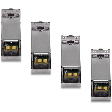 TRENDnet SFP Multi-Mode LC Module 4-Pack, TEG-MGBSX/4, Transmission Up to 550m (1804 Ft), Mini-GBIC, Hot Pluggable, IEEE 802.3z Gigabit Ethernet, Supports Up to 1.25 Gbps, Lifetime Protection — TEG-MGBSX/4