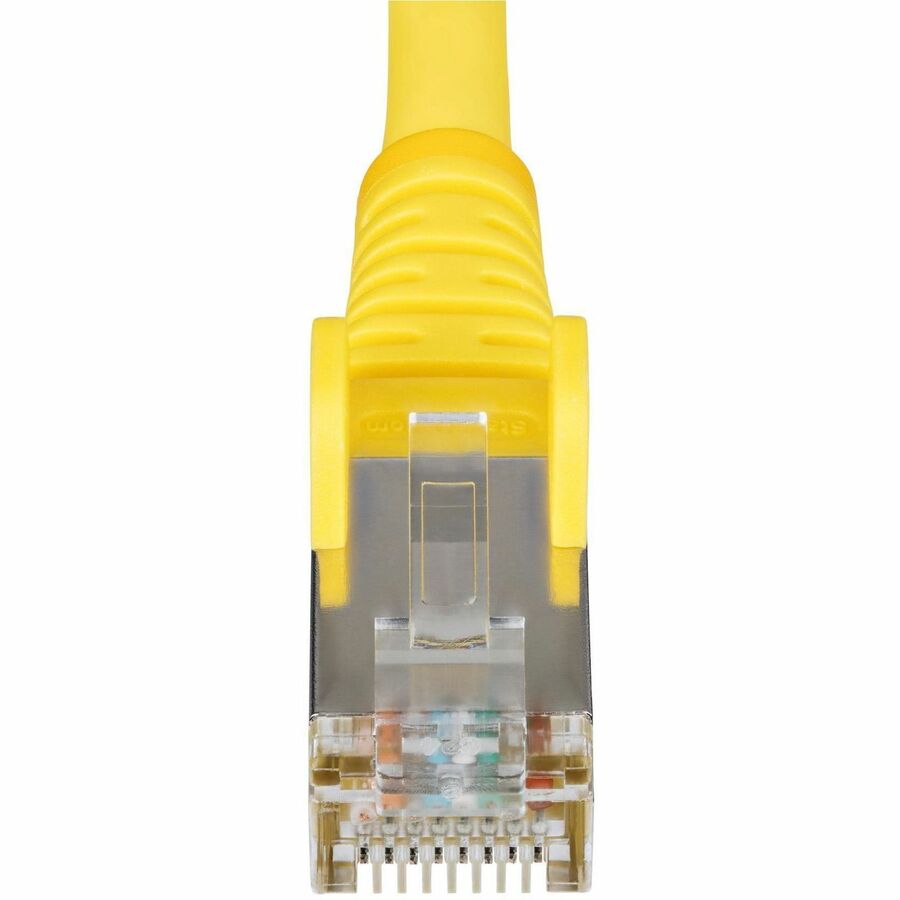 StarTech.com 1ft Yellow CAT6a Ethernet Cable, Snagless RJ45, 10G, 100W PoE, S/FTP, LSZH, 27AWG Pure Copper, 500MHz, Shielded Network Cord — NLYL-1F-CAT6A-PATCH