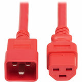Eaton Tripp Lite Series Power Cord, C20 to C21 - Heavy-Duty, 20A, 250V, 12 AWG, 2 ft. (0.6 m), Red — P035-002-ARD