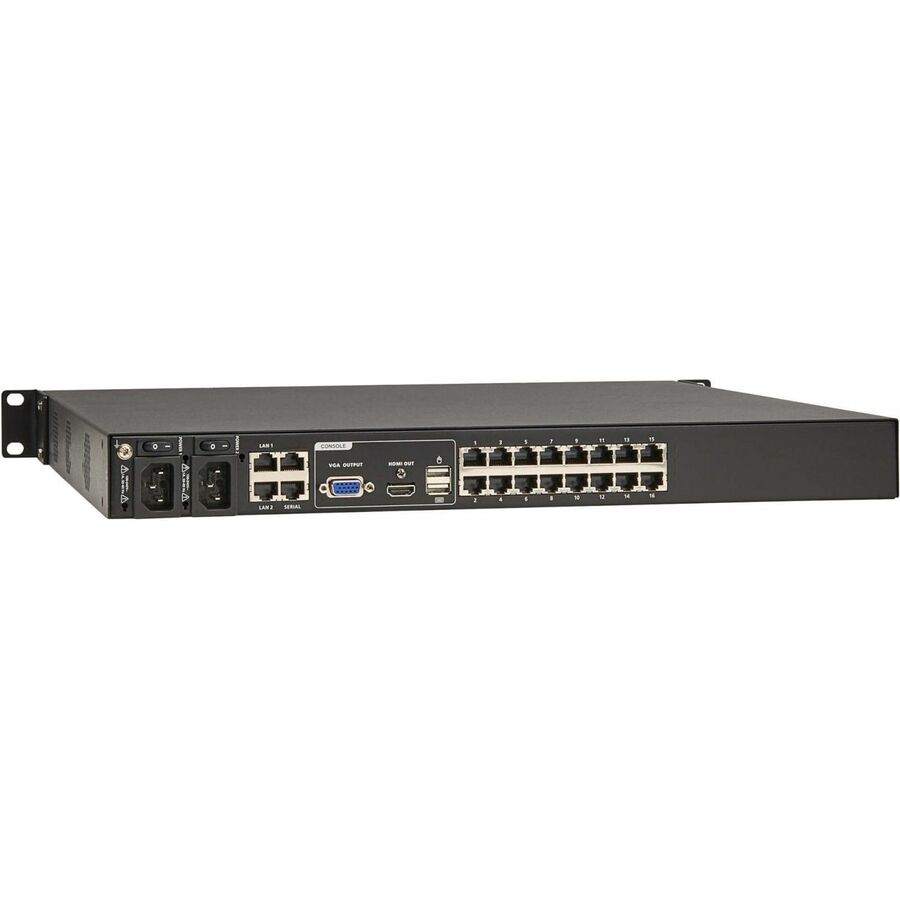Eaton 16-Port Cat5e KVM over IP Switch - Virtual Media, 2 Remote/1 Local User, HDMI Output, 1U Rack-Mount, TAA — B064-016-02-IPH