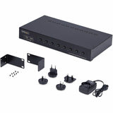 StarTech.com 8-Port DisplayPort KVM Switch with 1U Rack Mount Kit, 4K 60Hz DP 1.2, Push-Button & Hotkey Switching, TAA Compliant — R8AD122-KVM-SWITCH