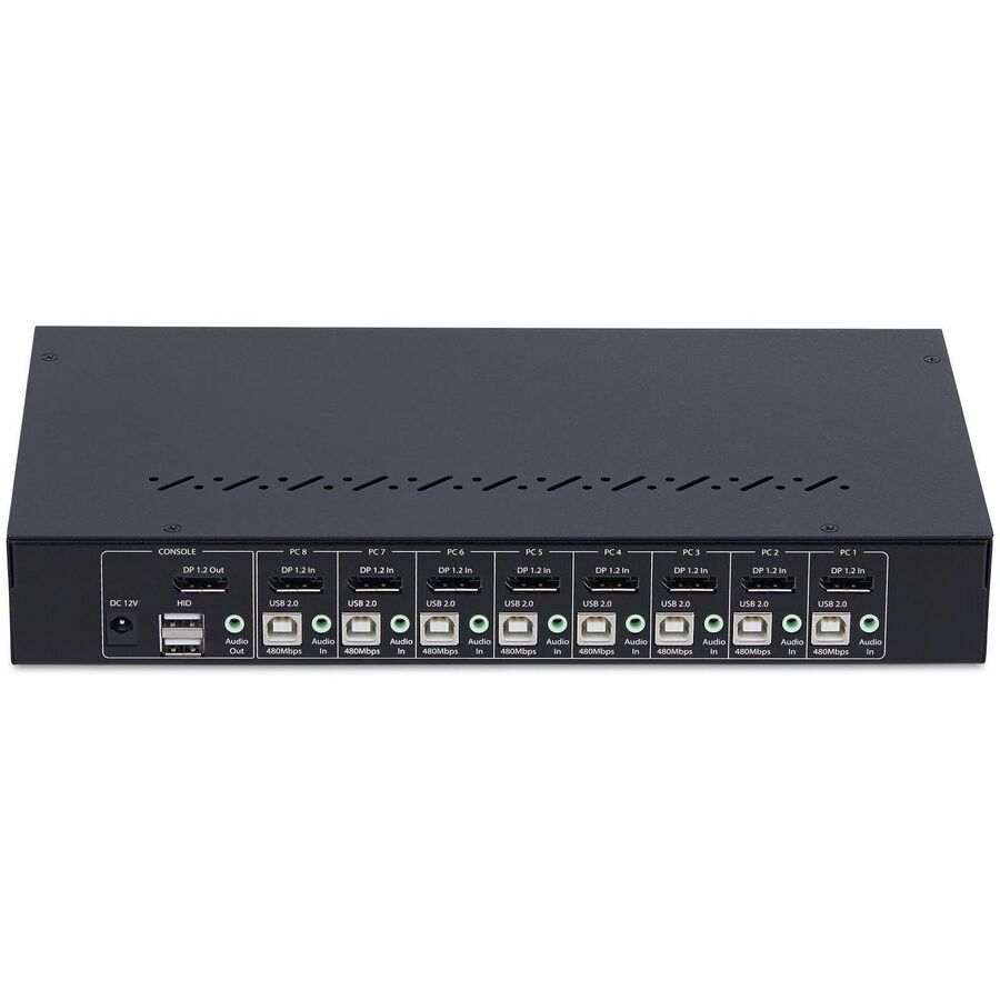 StarTech.com 8-Port DisplayPort KVM Switch with 1U Rack Mount Kit, 4K 60Hz DP 1.2, Push-Button & Hotkey Switching, TAA Compliant — R8AD122-KVM-SWITCH