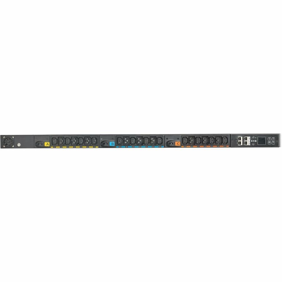 Eaton Metered Outlet Rack PDU G4, 0U, 41U, universal input, 5-23kW, 16-55A, 200-415V, 42 outlets (24)C13 (18)C39, front entry power cord — EVMOGU23X