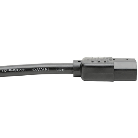 Eaton Tripp Lite Series Heavy-Duty PDU Power Cord, C13 to C14 - 15A, 250V, 14 AWG, 3 ft. (0.91 m), Black — P005-003