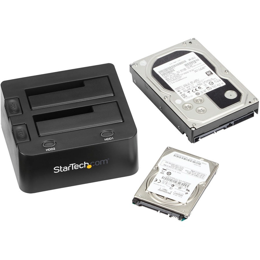 StarTech.com Dual-Bay USB 3.0 to SATA Hard Drive Docking Station, 2.5/3.5" SATA I/II/III, SSD/HDD Dock, USB Hard Drive Bay, Top-Loading — SDOCK2U33