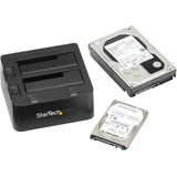 StarTech.com Dual-Bay USB 3.0 to SATA Hard Drive Docking Station, 2.5/3.5" SATA I/II/III, SSD/HDD Dock, USB Hard Drive Bay, Top-Loading — SDOCK2U33