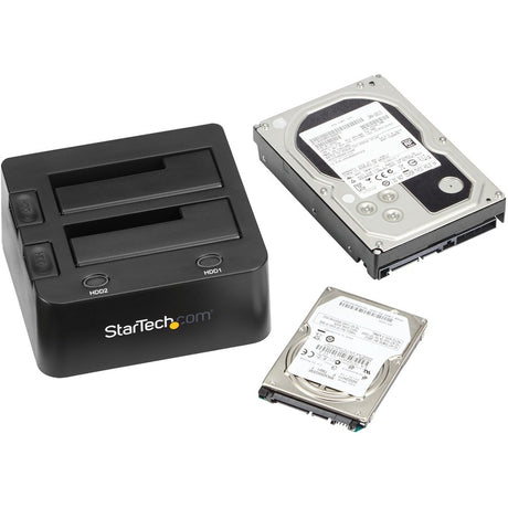 StarTech.com Dual-Bay USB 3.0 to SATA Hard Drive Docking Station, 2.5/3.5" SATA I/II/III, SSD/HDD Dock, USB Hard Drive Bay, Top-Loading — SDOCK2U33