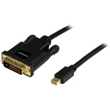 StarTech.com 3ft Mini DisplayPort to DVI Cable, Mini DP to DVI-D Adapter/Converter Cable, 1080p Video, mDP 1.2 to DVI Monitor/Display — MDP2DVIMM3B