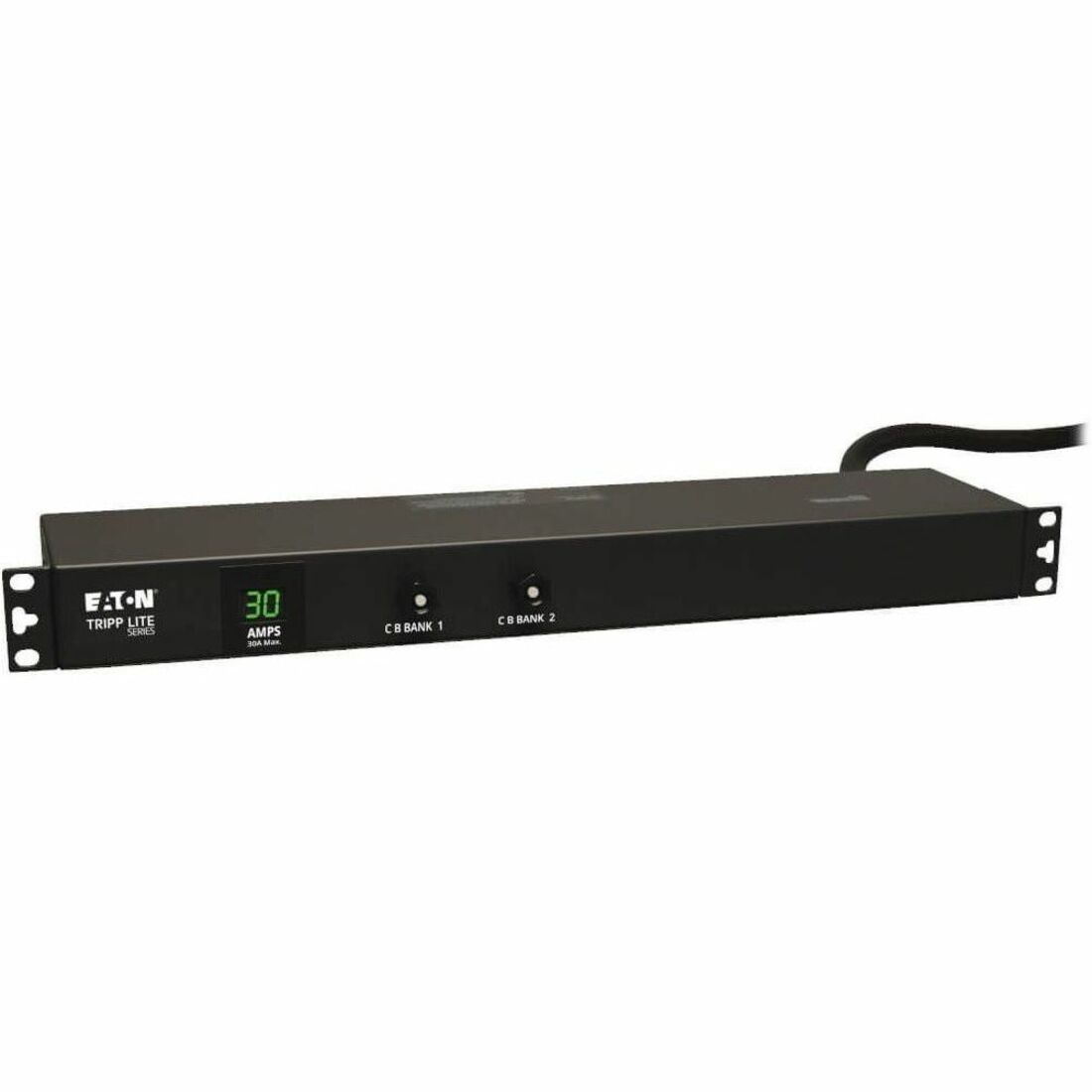 Eaton Tripp Lite Series 2.9kW Single-Phase Local Metered PDU, 120V Outlets (12 5-15/20R), L5-30P, 15 ft. (4.57 m) Cord, 1U Rack-Mount — PDUMH30