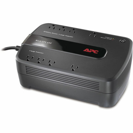 APC Back-UPS 650VA, 120V, 8 NEMA outlets (4 surge) — BE650G1
