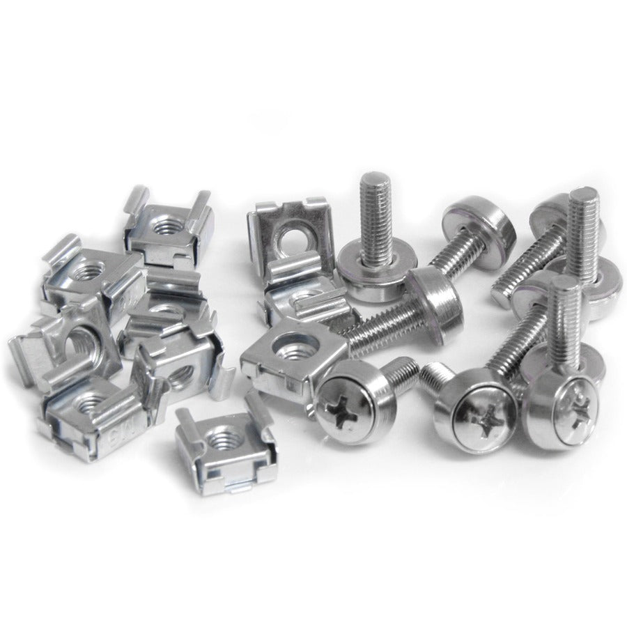 StarTech.com 50 Pkg M5 Mounting Screws and Cage Nuts for Server Rack Cabinet — CABSCREWM5