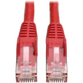 Eaton Tripp Lite Series Cat6 Gigabit Snagless Molded (UTP) Ethernet Cable (RJ45 M/M), PoE, Red, 15 ft. (4.57 m) — N201-015-RD