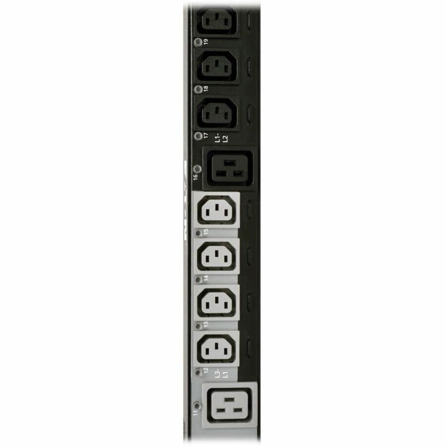Eaton 10kW 200-240V 3PH Switched PDU, LX Interface, Gigabit, 30 Outlets, L21-30P Input, LCD, 1.8 m Cord, 0U 1.8 m Height, TAA — PDU3EVS6L2130