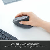 Logitech MX Vertical Wireless Mouse - Ergonomic Design Reduces Muscle Strain, Rechargeable, Graphite — 910-005447
