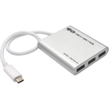 Eaton Tripp Lite Series 4-Port USB-C Hub, USB 3.x (5Gbps), 4x USB-A Ports, USB Micro-B Power Input, Silver — U460-004-4A