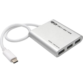 Eaton Tripp Lite Series 4-Port USB-C Hub, USB 3.x (5Gbps), 4x USB-A Ports, USB Micro-B Power Input, Silver — U460-004-4A