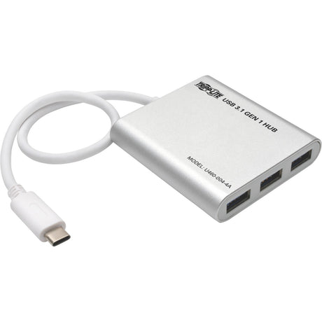 Eaton Tripp Lite Series 4-Port USB-C Hub, USB 3.x (5Gbps), 4x USB-A Ports, USB Micro-B Power Input, Silver — U460-004-4A