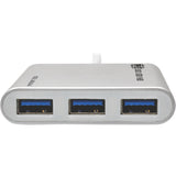 Eaton Tripp Lite Series 4-Port USB-C Hub, USB 3.x (5Gbps), 4x USB-A Ports, USB Micro-B Power Input, Silver — U460-004-4A