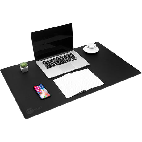 SIIG Large Artificial Leather Smooth Desk Mat Protector - Black — CE-PD0412-S1