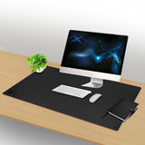 SIIG Large Artificial Leather Smooth Desk Mat Protector - Black — CE-PD0412-S1