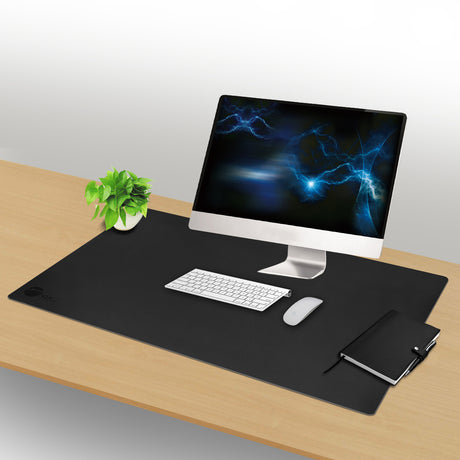 SIIG Large Artificial Leather Smooth Desk Mat Protector - Black — CE-PD0412-S1