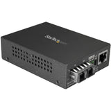 StarTech.com Single Mode SC Fiber Ethernet Media Converter - 1000BASE-LX Gigabit Fiber Optic to Copper Bridge - 10/100/1000 Network 10km — MCMGBSCSM10