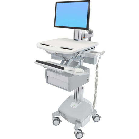 Ergotron StyleView Cart with LCD Pivot, LiFe Powered, 1 Tall Drawer (1x1) — SV44-13B2-1
