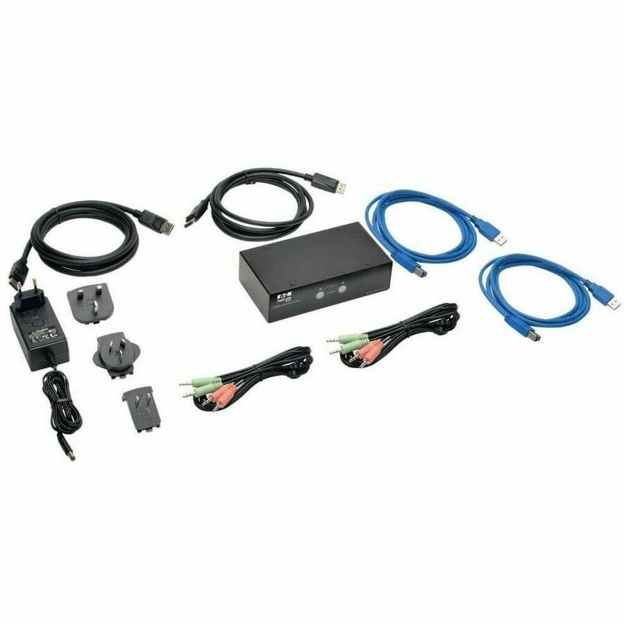 Eaton Tripp Lite Series 2-Port DisplayPort KVM Switch with Audio, Cables and USB 3.0 SuperSpeed Hub — B004-DPUA2-K