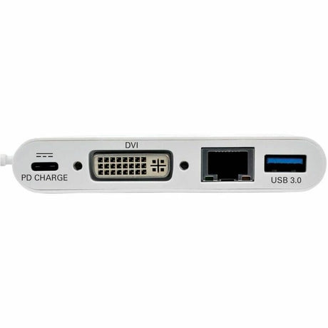 Eaton Tripp Lite Series USB-C Multiport Adapter, DVI, USB 3.x (5Gbps) Hub Port, Gbe and PD Charging, White — U444-06N-DGU-C