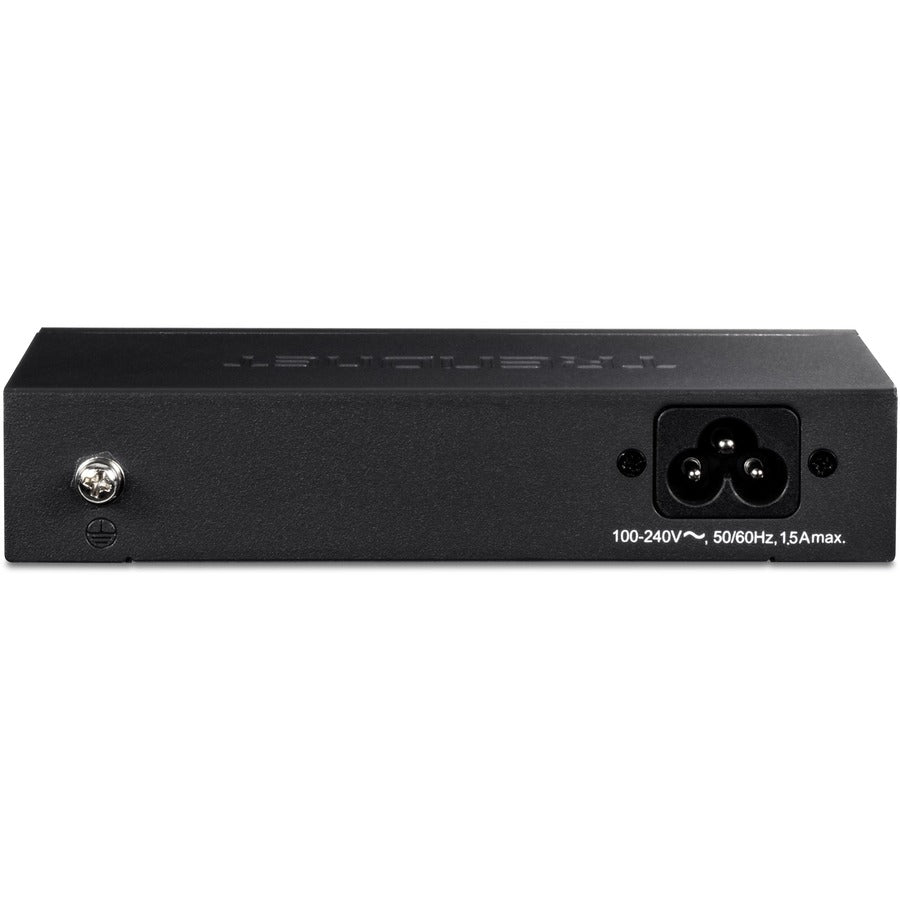 TRENDnet 6-Port Fast Ethernet PoE+ Switch, 4 x Fast Ethernet PoE Ports, 2 x Fast Ethernet Ports, 60W PoE Budget, 1.2 Gbps Switch Capacity, Metal, Limited Lifetime Protection, Black, TPE-S50