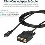 StarTech.com 6ft/2m USB C to VGA Cable - 1920x1200/1080p USB Type C DP Alt Mode to VGA Video Monitor Adapter Cable -Works w/ Thunderbolt 3 — CDP2VGAMM2MB