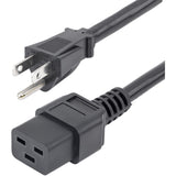 StarTech.com 10ft (3m) Heavy Duty Power Cord, NEMA 5-15P to C19, 15A 125V, 14AWG, Computer Power Cord, Heavy Gauge Power Cable — PXT515191410