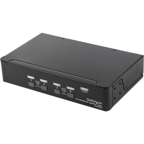 StarTech.com 4 Port DisplayPort KVM Switch - 4K 60Hz - Single Display - UHD DP 1.2 USB KVM Switch with USB 2.0 Hub & Audio - TAA Compliant — SV431DPUA2