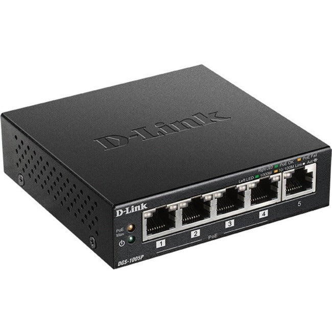 D-Link 5-Port Desktop Gigabit PoE+ Switch — DGS-1005P