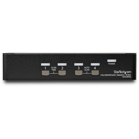 StarTech.com 4 Port DisplayPort KVM Switch - 4K 60Hz - Single Display - UHD DP 1.2 USB KVM Switch with USB 2.0 Hub & Audio - TAA Compliant — SV431DPUA2