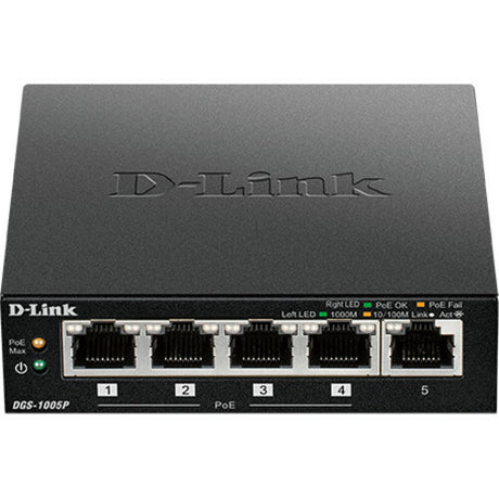 D-Link 5-Port Desktop Gigabit PoE+ Switch — DGS-1005P