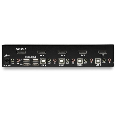 StarTech.com 4 Port DisplayPort KVM Switch - 4K 60Hz - Single Display - UHD DP 1.2 USB KVM Switch with USB 2.0 Hub & Audio - TAA Compliant — SV431DPUA2