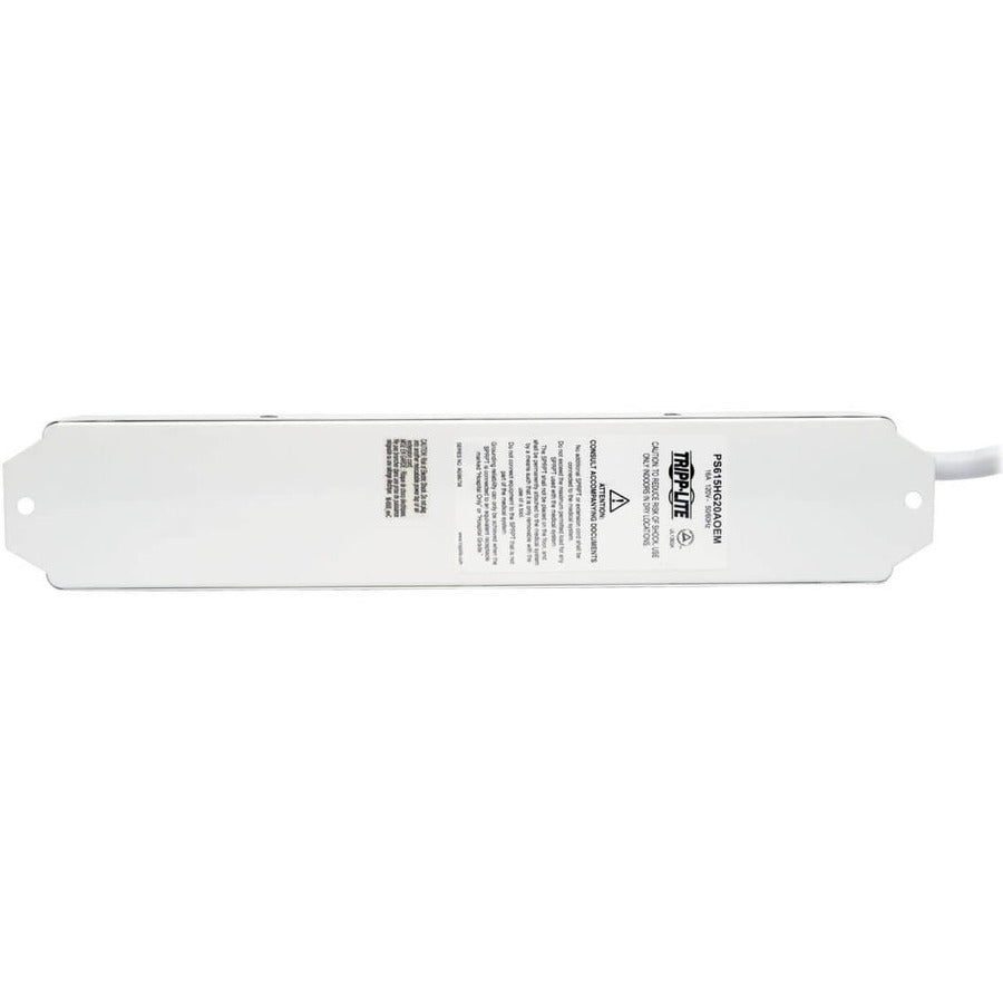 Eaton Tripp Lite Series Safe-IT UL 1363A Medical-Grade Power Strip for Patient-Care Vicinity, 6x 20A Hospital-Grade Outlets, 15 ft. (4.57 m) Cord — PS615HG20AOEM
