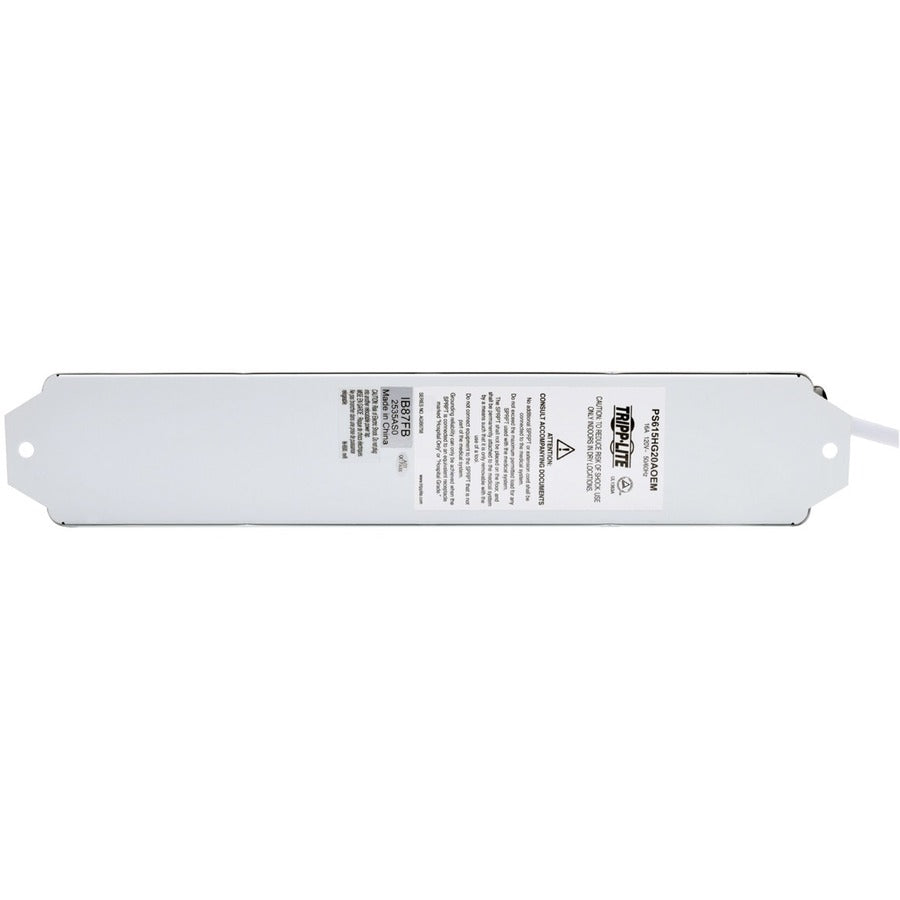 Eaton Tripp Lite Series Safe-IT UL 1363A Medical-Grade Power Strip for Patient-Care Vicinity, 6x 20A Hospital-Grade Outlets, 15 ft. (4.57 m) Cord — PS615HG20AOEM