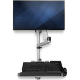 StarTech.com Wall Mount Workstation - Foldable Ergonomic Standing Desk - Height Adjustable 34" VESA Monitor Arm/Padded Keyboard/Mouse Tray — WALLSTSI1