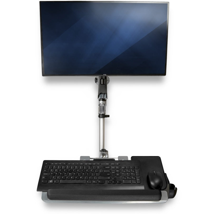 StarTech.com Wall Mount Workstation - Foldable Ergonomic Standing Desk - Height Adjustable 34" VESA Monitor Arm/Padded Keyboard/Mouse Tray — WALLSTSI1