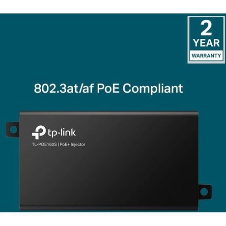 TP-LINK TL-PoE160S - 802.3at/af Gigabit PoE Injector - Non-PoE to PoE Adapter - Supplies PoE (15.4W) or PoE+ (30W) - Plug & Play - Desktop/Wall-Mount - Distance Up to 328 ft. - UL Certified - Black — POE160S
