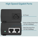 TP-LINK TL-PoE160S - 802.3at/af Gigabit PoE Injector - Non-PoE to PoE Adapter - Supplies PoE (15.4W) or PoE+ (30W) - Plug & Play - Desktop/Wall-Mount - Distance Up to 328 ft. - UL Certified - Black — POE160S