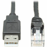 Eaton Tripp Lite Series USB-A to RJ45 Rollover Console Cable (M/M) - Cisco Compatible, 250 Kbps, 6 ft. (1.83 m), Black — U009-006-RJ45-X