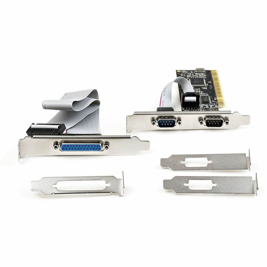 StarTech.com PCI Serial Parallel Combo Card with Dual Serial RS232 Ports (DB9) & 1x Parallel Port (DB25), PCI Adapter Expansion Card — PCI2S1P2