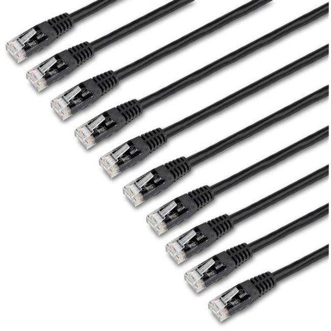 StarTech.com 6 ft. CAT6 Ethernet cable - 10 Pack - ETL Verified - Black CAT6 Patch Cord - Molded RJ45 Connectors - 24 AWG - UTP — C6PATCH6BK10PK
