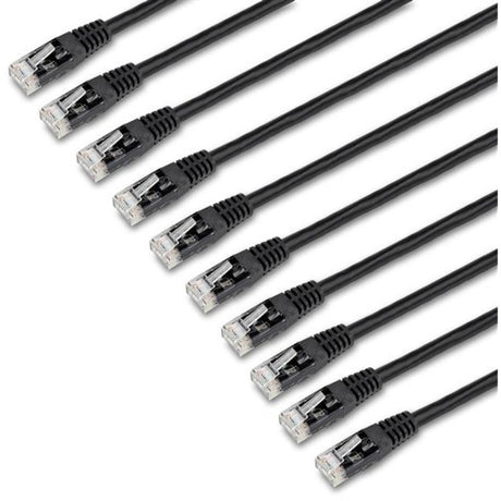 StarTech.com 6 ft. CAT6 Ethernet cable - 10 Pack - ETL Verified - Black CAT6 Patch Cord - Molded RJ45 Connectors - 24 AWG - UTP — C6PATCH6BK10PK