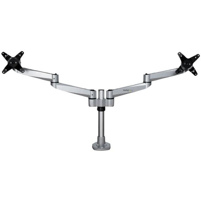 StarTech.com Desk Mount Dual Monitor Arm, Premium Articulating Desktop VESA Mount up to 27" (17.6lb/8kg) Displays, Height Adjustable — ARMDUALPS